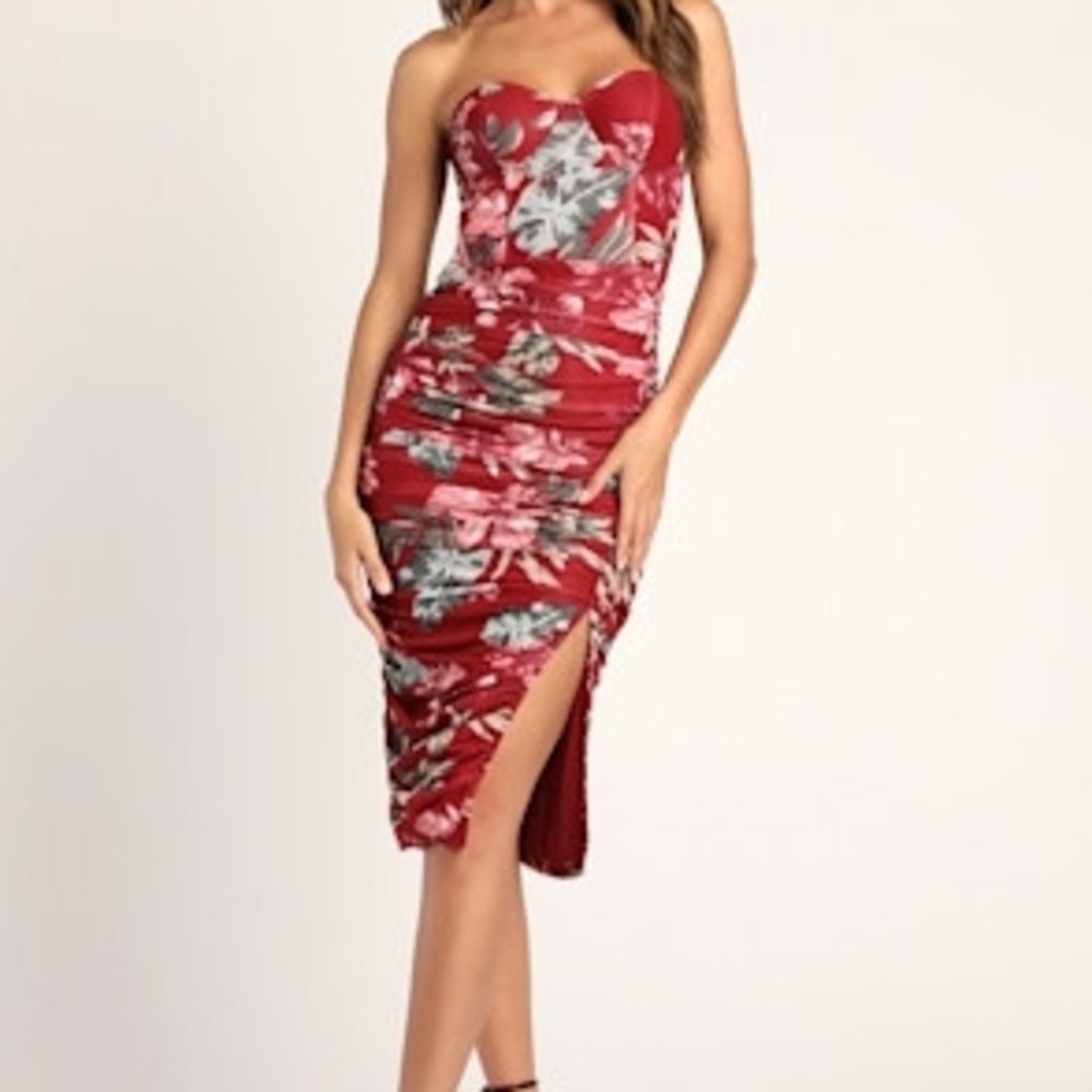 Floral Strapless Dress